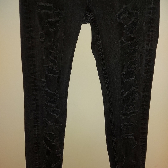 ❣️Zara super skinny ripped black jeans size 4 (#230) - Picture 2 of 7
